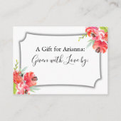 Roze en rood gekleurd Vrijgezellenfeest voor Flore Informatiekaartje (Achterkant)