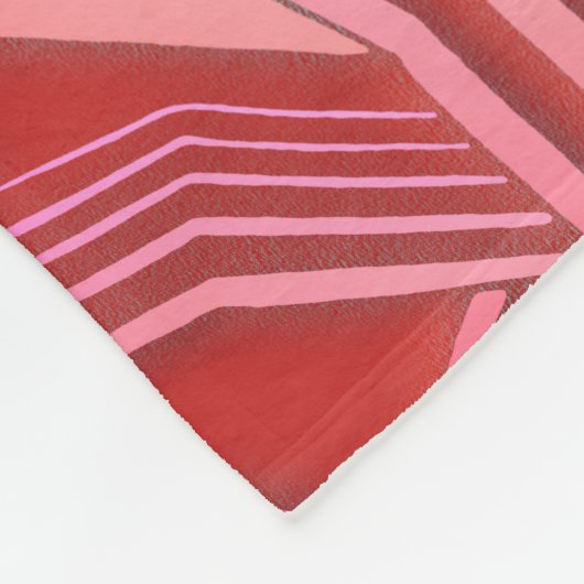 Roze en Rood Geometrisch Patroon (regelbare kleur) Fleece Deken (Hoek)