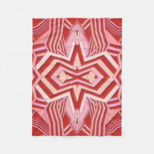 Roze en Rood Geometrisch Patroon (regelbare kleur) Fleece Deken