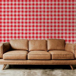 Roze en Rood Geruite Plaid Behang
