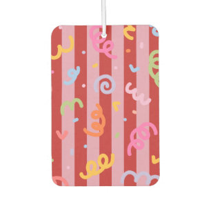 Roze en rood gestreept, met confetti-design luchtverfrisser
