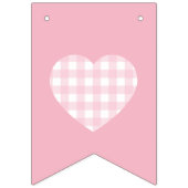 Roze en Rood Gingham Hart Vlaggetjes (Tweede vlag)