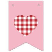 Roze en Rood Gingham Hart Vlaggetjes (Eerste vlag)