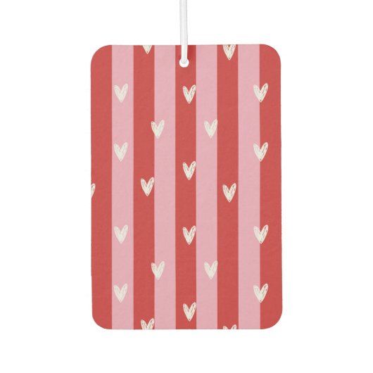 Roze en rood, hart gestreept luchtverfrisser (Voorkant)
