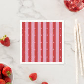 Roze en rood, hart gestreept servet (Insitu)