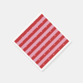 Roze en rood, hart gestreept servet (Hoek)