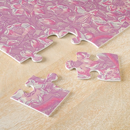 Roze en Rood Hart Liefde of Valentijn Puzzel Legpuzzel (Zijkant)