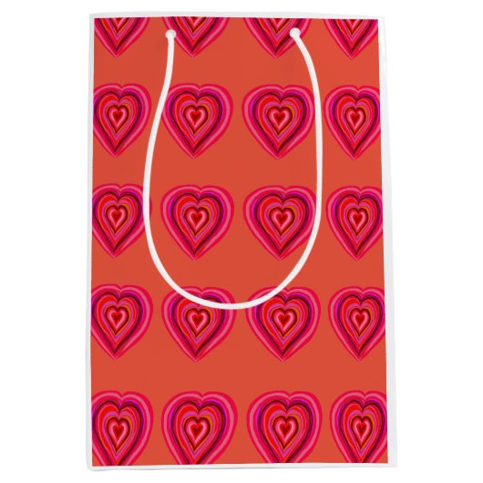 Roze en rood hart medium cadeauzakje (Voorkant)