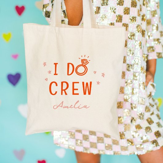 Roze en Rood I Do Crew Sketch Bachelorette Party Tote Bag
