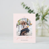 Roze en rood | Kerstfoto van Peace and Love Feestdagenkaart (Staand voorkant)