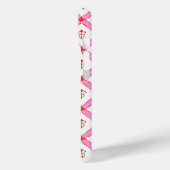 Roze en Rood Meisjespatroon met Initialen Case-Mate iPhone Case (Achterkant / Links)
