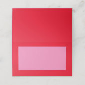 Roze en Rood Modern Minimalistisch Plaatskaartje (Buitenkant ongevouwen)