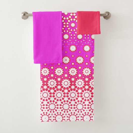 Roze en Rood Mozaïek Bad Handdoek (Insitu)