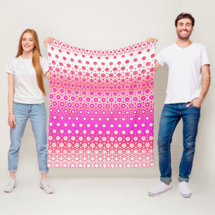 Roze en Rood Mozaïek Fleece Deken