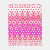 Roze en Rood Mozaïek Fleece Deken (Voorkant)