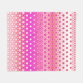 Roze en Rood Mozaïek Fleece Deken (Voorkant (Horizontaal))