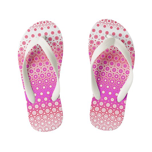 Roze en Rood Mozaïek Kinder Teenslippers (Voetbed)