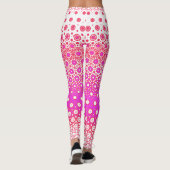 Roze en Rood Mozaïek Leggings (Achterkant)