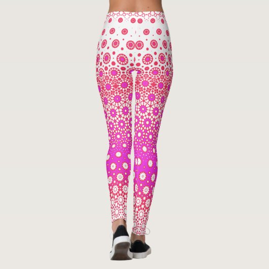 Roze en Rood Mozaïek Leggings (Achterkant)