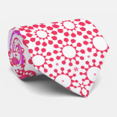 Roze en Rood Mozaïek Stropdas (Opgerold)