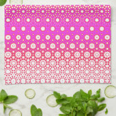 Roze en Rood Mozaïek Theedoek (Gevouwen)