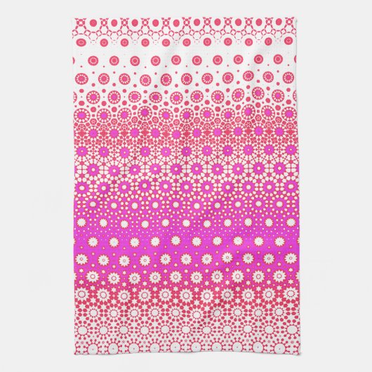 Roze en Rood Mozaïek Theedoek (Verticaal)