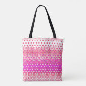 Roze en Rood Mozaïek Tote Bag (Achterkant)