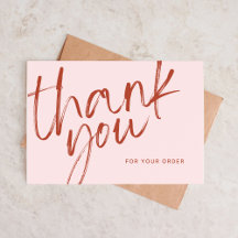 Roze en rood script Bedankt voor uw bestelling