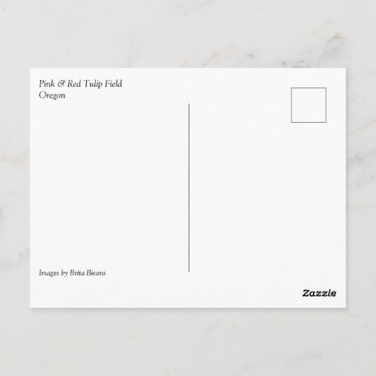 Roze en rood Tulp Field, Oregon Briefkaart (Achterkant)