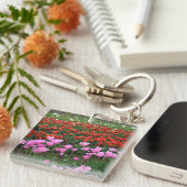 Roze en rood Tulp Field, Oregon Sleutelhanger (Voorkant Rechts)