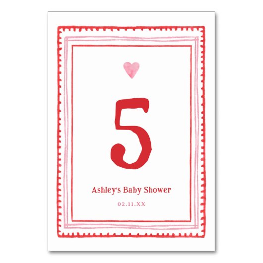 Roze en Rood Valentijnse Hartpartij Kaart (Achterkant)