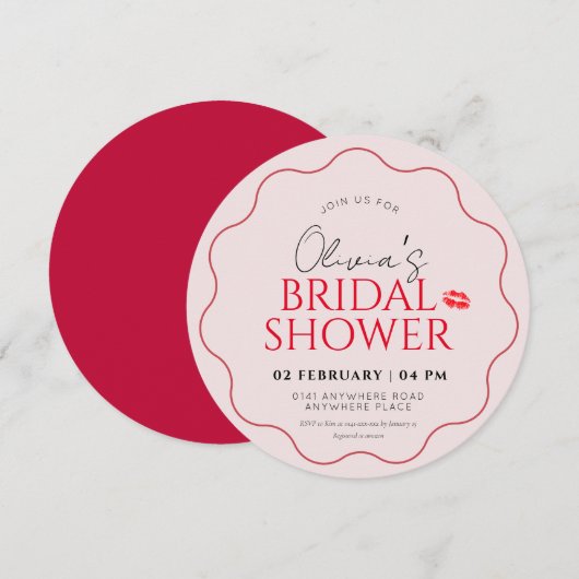 Roze en rood vrijgezellenfeest kaart (Voorkant / Achterkant)