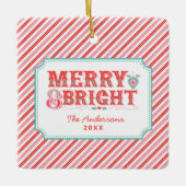 Roze en rood | Vrolijk en helder Keramisch Ornament (Voorkant)