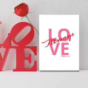 Roze en rood zijn altijd dol op happy Valentijn’s Feestdagenkaart