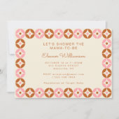 Roze en roodvormig grafisch Baby shower Kaart (Voorkant)