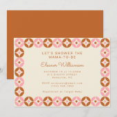 Roze en roodvormig grafisch Baby shower Kaart (Voorkant / Achterkant)