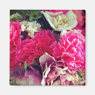 Roze en roombloemen Stone Onderzetter HM Magneet