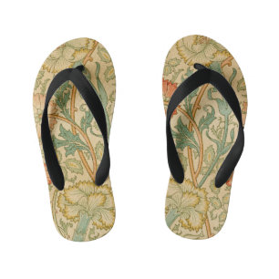 Roze en roos door William Morris Vintage bloemmoti Kinder Teenslippers