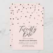 Roze en Roos Gold 21e verjaardag Kaart (Voorkant / Achterkant)
