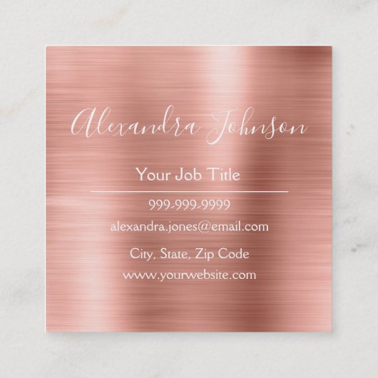 Roze en Roos Gold Brow Bar - Brews Vierkante Visitekaartje (Achterkant)