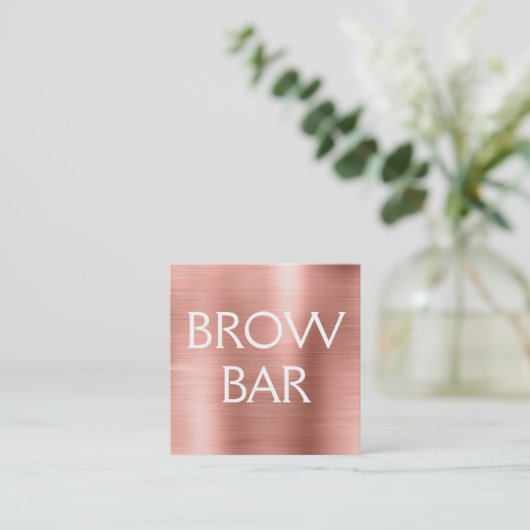Roze en Roos Gold Brow Bar - Brews Vierkante Visitekaartje (Staand voorkant)