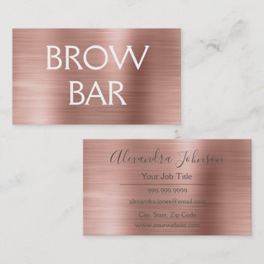 Roze en Roos Gold Brow Bar - Brews Visitekaartje (Voorkant / Achterkant)