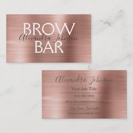 Roze en Roos Gold Brow Bar - Brews Visitekaartje (Voorkant / Achterkant)