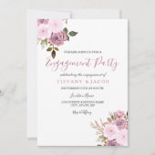 Roze en Roos Gold Engagement Party nodigt uit Kaart (Voorkant)