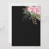 Roze en Roos Gold Floral 40e verjaardag zwart Kaart (Achterkant)