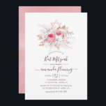 Roze en Roos Gold Floral Bat Mitzvah Kaart<br><div class="desc">Roze en witte rozen vleermuis met mitzvah-uitnodiging met accenten van roos goud en zilver met elegante handschrift-typografie die snel en gemakkelijk aan uw evenementspecificaties kan worden aangepast.</div>