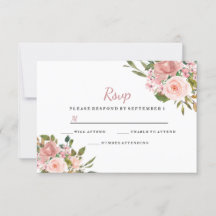 Roze en Roos Gold Floral Elegant Wedding RSVP