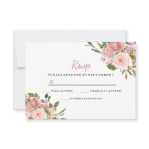 Roze en Roos Gold Floral Elegant Wedding RSVP