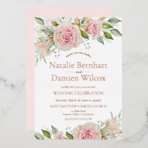 Roze en Roos Gold Floral Wedding Folie