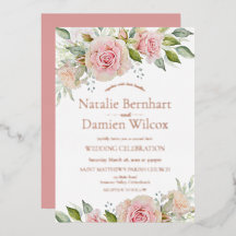Roze en Roos Gold Floral Wedding Folie